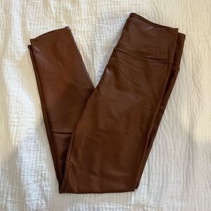 Brown leather pants
